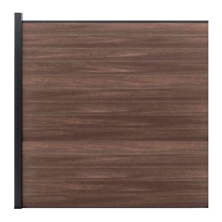 Jewett Cameron Companies Full Composite 6'W x 6'H King Cedar Aluminum/Composite Horizontal Fence-Adder Section-IN GROUND EF UG1216